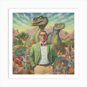 Dinosaurs In The Desert Art Print