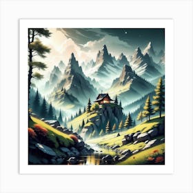 Landscape Painting 140 Art Print