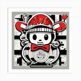 Keith Harring Style Japanese Bape Graffiti Cartoon (2) Art Print