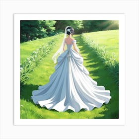 Bride In The Field Art Print