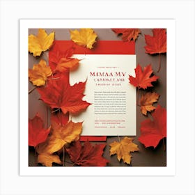 A Painterly Web Page Design Featuring The Compelling Hues Of Autumn Finely Rendered Leaf Shaped Tag (3) 1 Art Print