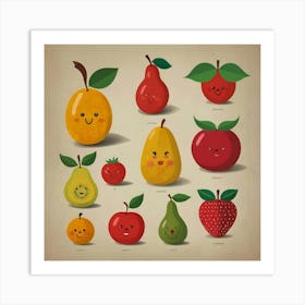 Happy Fruits Stock Videos & Royalty-Free Footage Art Print