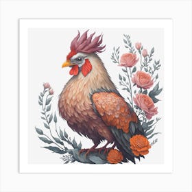 Beautiful Rooster (8) Art Print