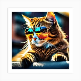 Cat In Sunglasses 20 Art Print