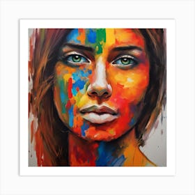 Colorful Face Art Print