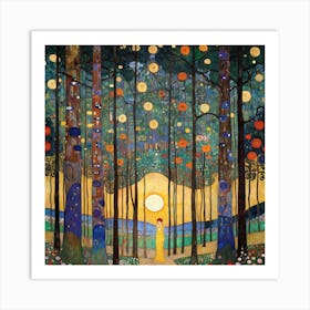 Klimt'S Forest 4 Art Print