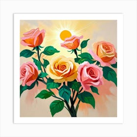 Roses Flowers Art Print