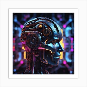 Futuristic Robot Head 11 Art Print