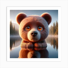 Bear In The Water 1 Art Print