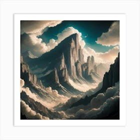 Mountain In The Clouds 3 Art Print