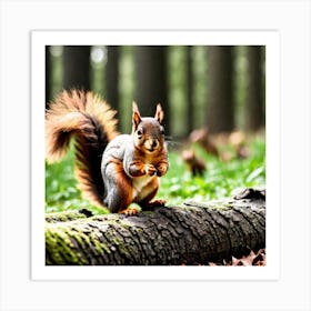 Squirrel In The Forest 112 Art Print