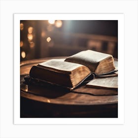 Bible On A Table Art Print