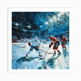 A Ice Hockey Match Oil Painting Illustration 1718701190 1 Art Print