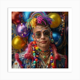 Young Man In A Colorful Costume Art Print