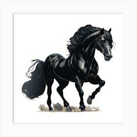 Black Horse Art Print