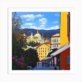 Street Scene In Bosnia Art Print