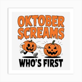 Halloween Oktober Screams 1 Art Print