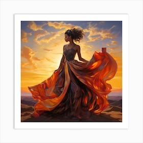 Woman In A Dress 2 Art Print