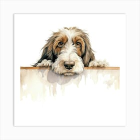 Dog Looking Over A Wall 5 Art Print