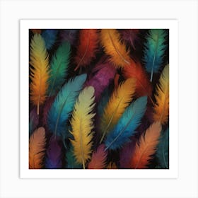 Colorful Feathers 11 Art Print