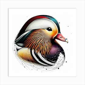 Duck - Abstract Line Art Illustration 271 Art Print