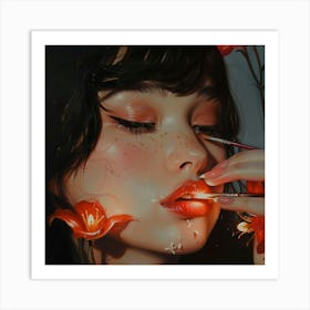 Asian Woman Make-Up 2 Art Print