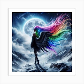 Dark Rainbow Angel Art Print