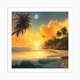 Sunset Beach Art Print