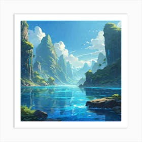 Lake In The Mountains Art Print