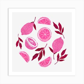 Lime Design Pink Art Print