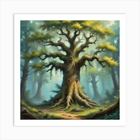 Fantasy Tree In The Forest Art Print 2 Art Print