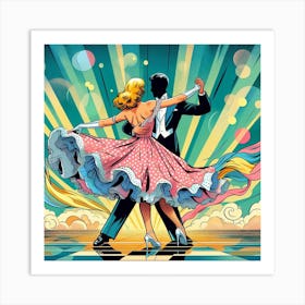 Waltz dance, pop art 3 Art Print