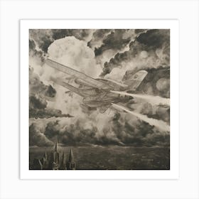 Plane Etching Art Print