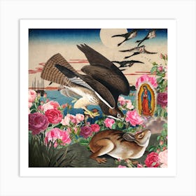 Hawk And A Rabbit Art Print