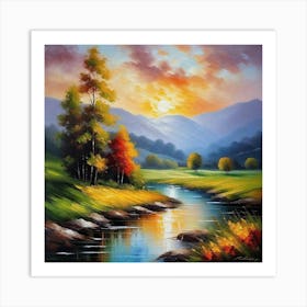 Sunset By The River 7 Art Print