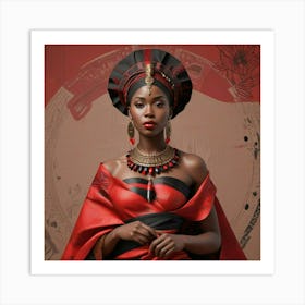 African Woman In Traditional Dress Art Print