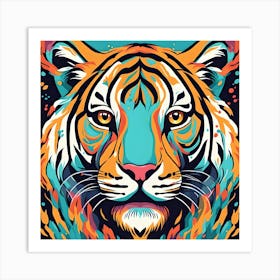 Vintage Tiger Portrait Art Print