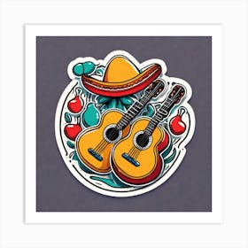 Guitars And Mexican Food Art Print