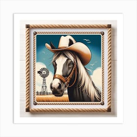 Horse In A Hat Art Print