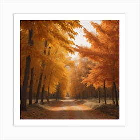 Autumn Road Art Print