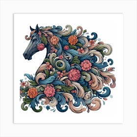 A curly wave of horse hair Art Print