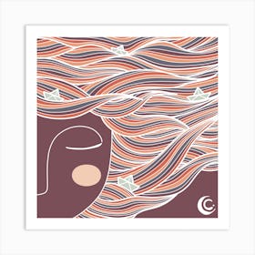 Night Dream (Sea Waves) Art Print