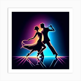 Neon Dancers Art Print