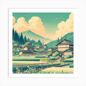 Japanese Village Art Print