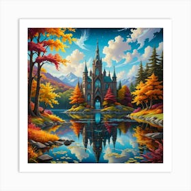 Castle In The Fall Art Print