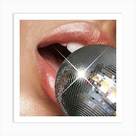 Disco Lollypop Lips SQUARE Art Print