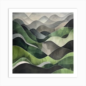 Japanese Watercolour Of Mount Haku 5 Art Print