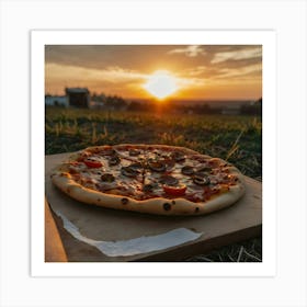 Sunset Pizza 1 Art Print