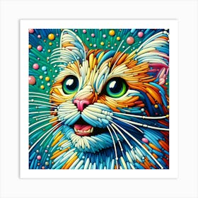 Cat With Bubbles 1 Art Print