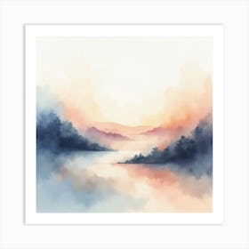 Watercolor Landscape Painting 1 Art Print